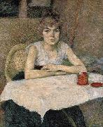 Henri de toulouse-lautrec, Young woman at a table